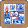 base de cortiça e cerâmica imagem de caravelas e azulejos portugal