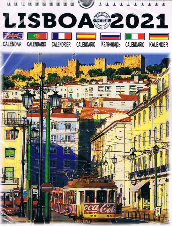 Calendário Grande de Lisboa 2021 com 12 Imagens - Elétrico praça da figueira