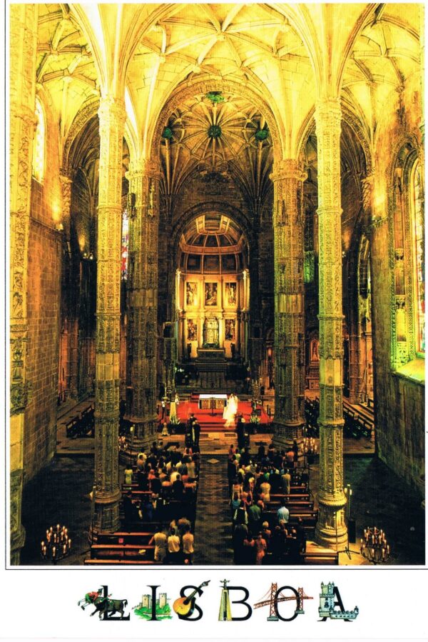 Postal de Papel com Imagem Interior da Catedral da Sé