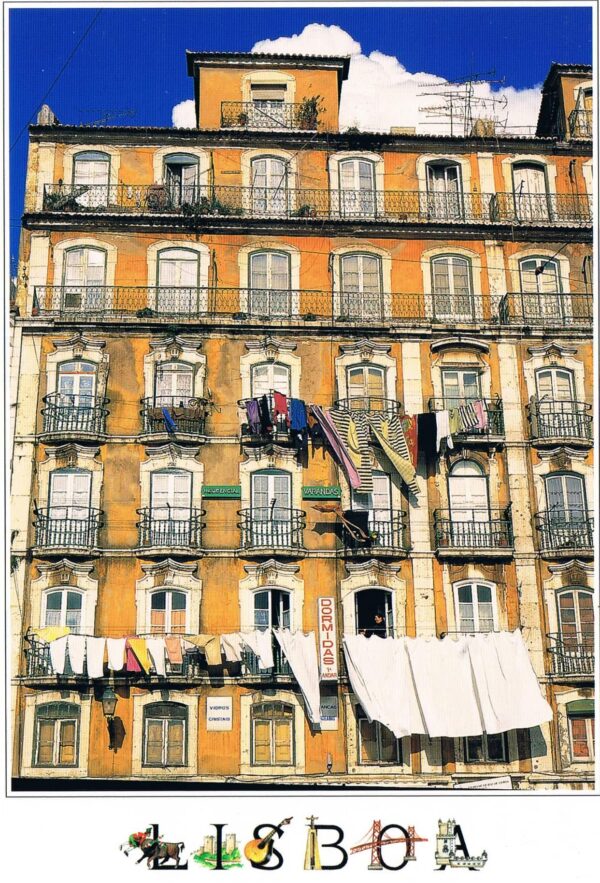 Postal de Papel com Imagem casas tipicas de Lisboa