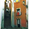 Postal de Papel com Imagem rua e escadaria de Lisboa
