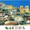 Postal de Papel com Imagem de Lisboa e Catedral da Sé