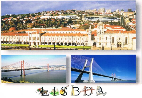 Postal de Papel com Imagens de Lisboa