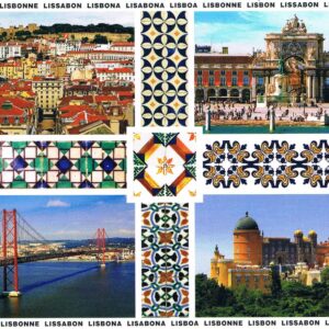 Postal de Papel com Imagens de Lisboa de Azulejos