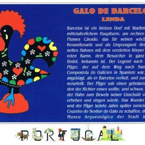Postal de Papel História Galo de Barcelos em Alemão