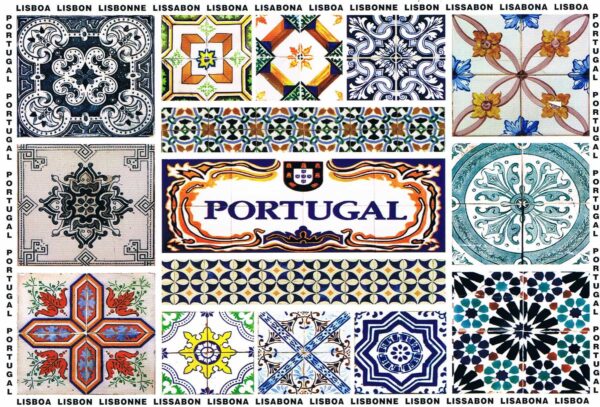 Postal de Papel Imagens de Azulejos de Portugal