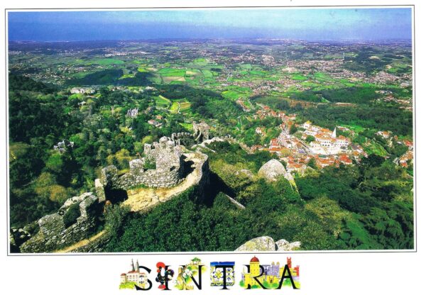 Postal de Papel com imagem aérea de Sintra